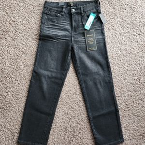 NWT Rachel Roy Black Straight Leg Cropped Jeans